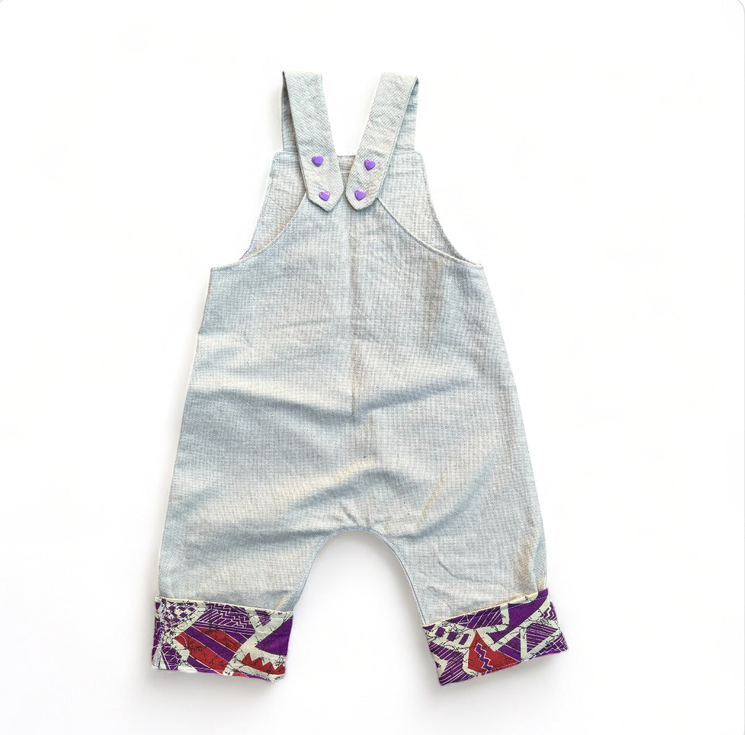 Purple Funk Overalls (Pant) w/ matching bow