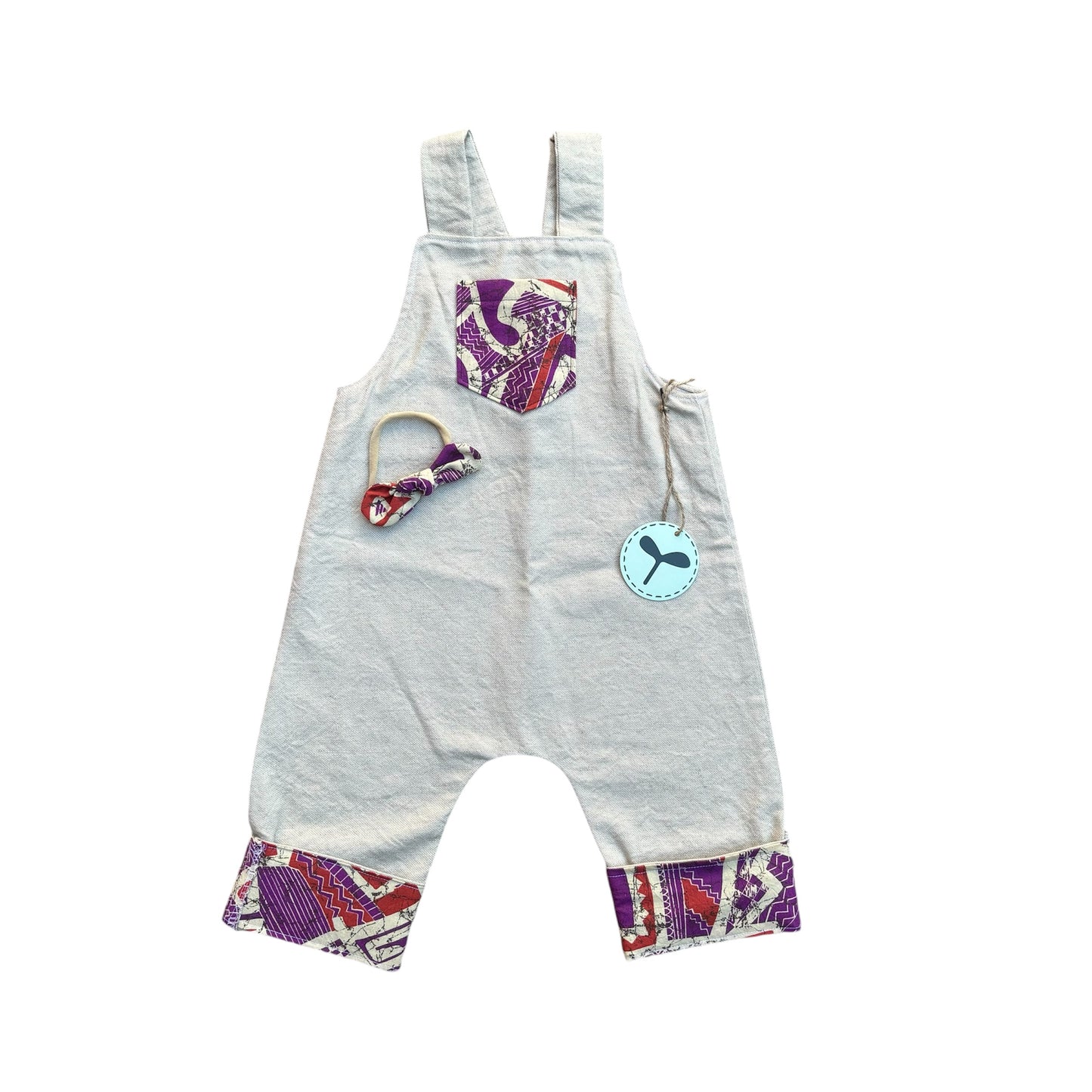 Purple Funk Overalls (Pant) w/ matching bow