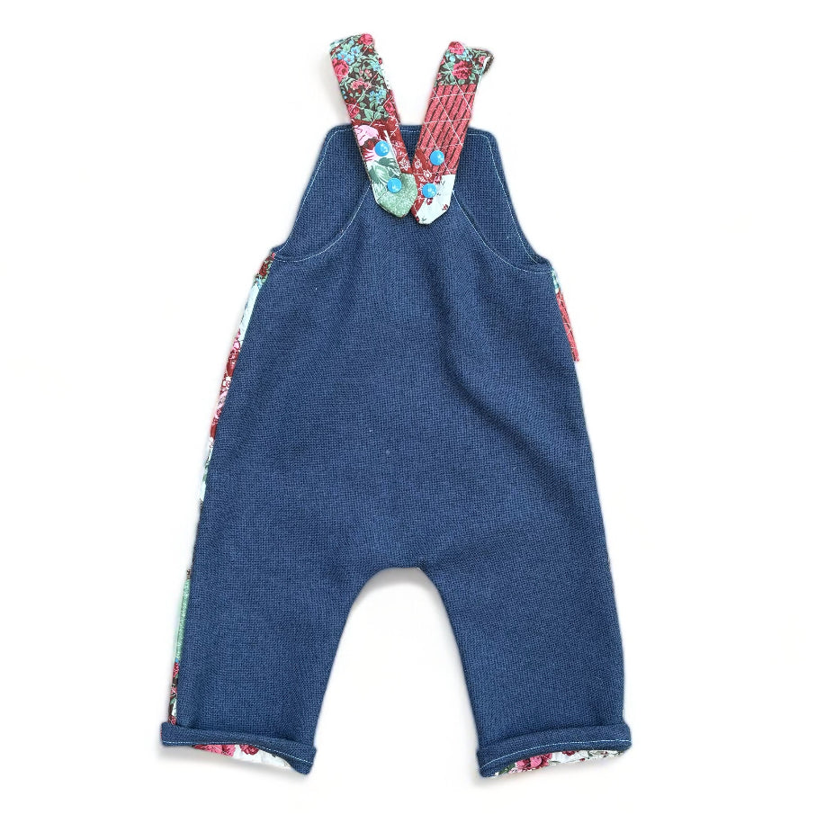 Forager Overalls - Roses are Red, Violets are Blue (Dark Blue Pant)