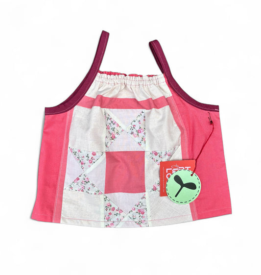 Prairie Tank Pink Quilt w/red straps